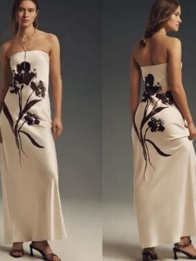 Anthropologie Fleur Strapless dress